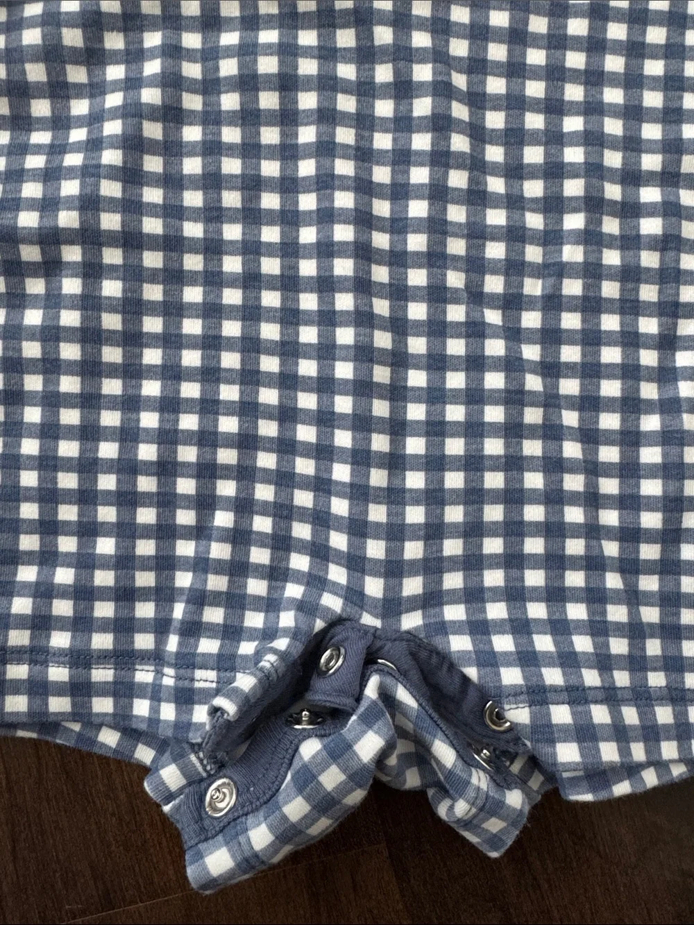 Ralph Lauren Blue and White Gingham Polo Romper